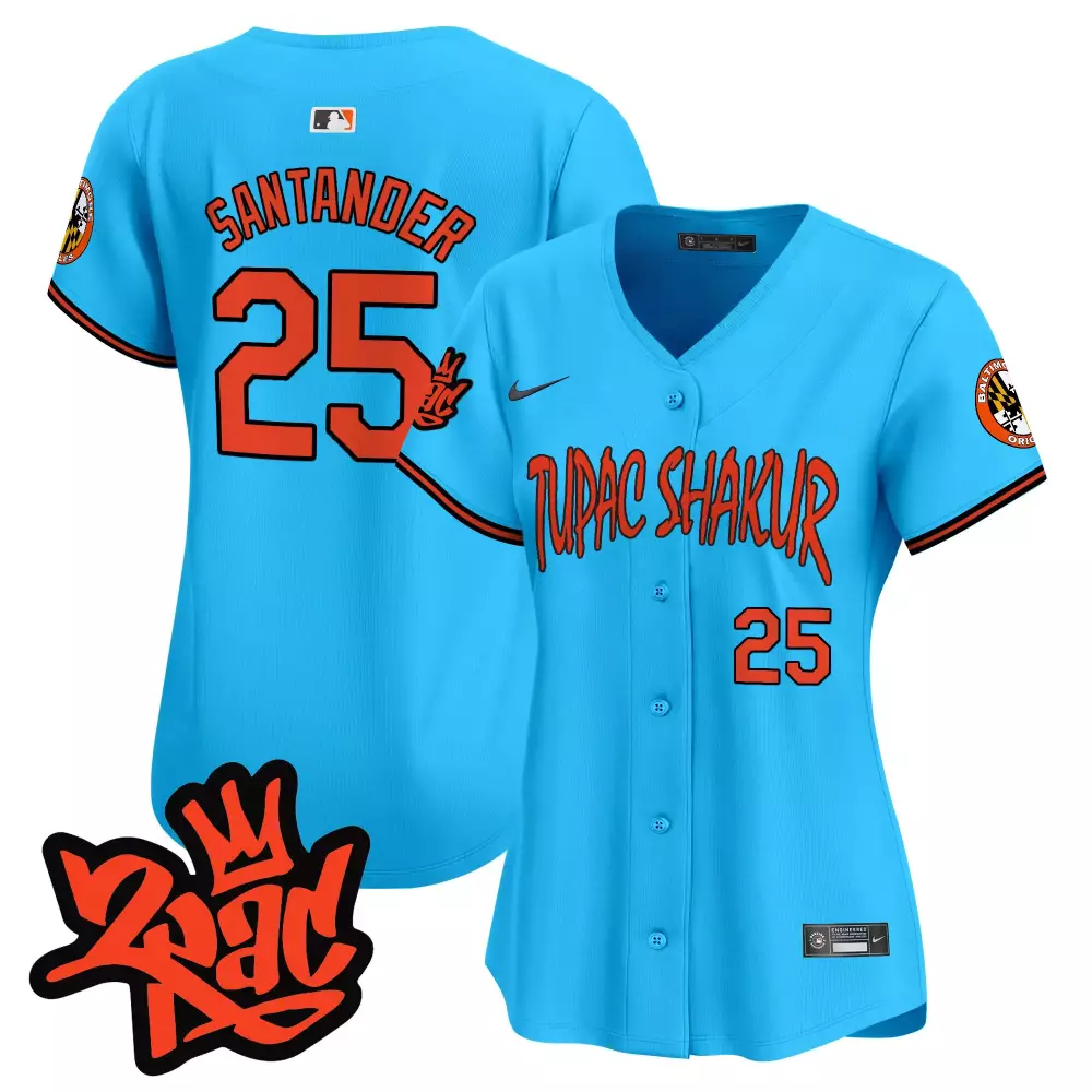 Tupac Shakur 25 Baltimore Orioles Jersey Blue City Connect 2023 Men Alternate Orange