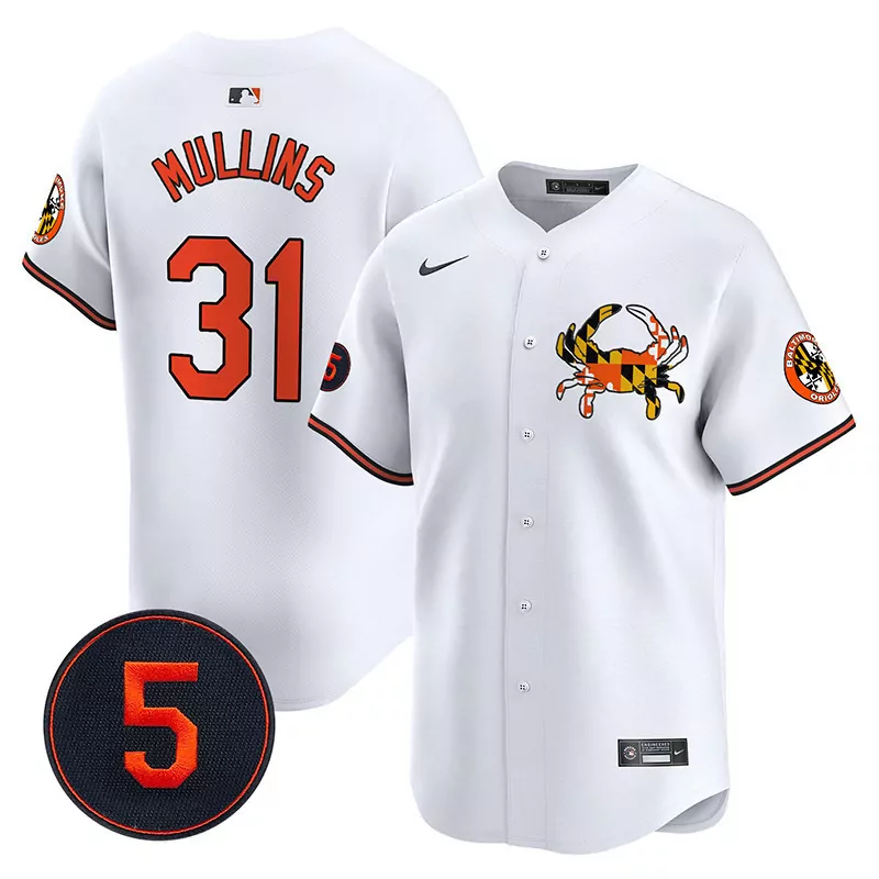 Cedric Mullins 31 Jersey White City Connect Baltimore Orioles Maryland Flag Crab