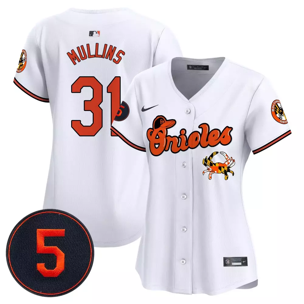 Cedric Mullins 31 Orioles Jersey White City Connect Baltimore Men Split Design Orange
