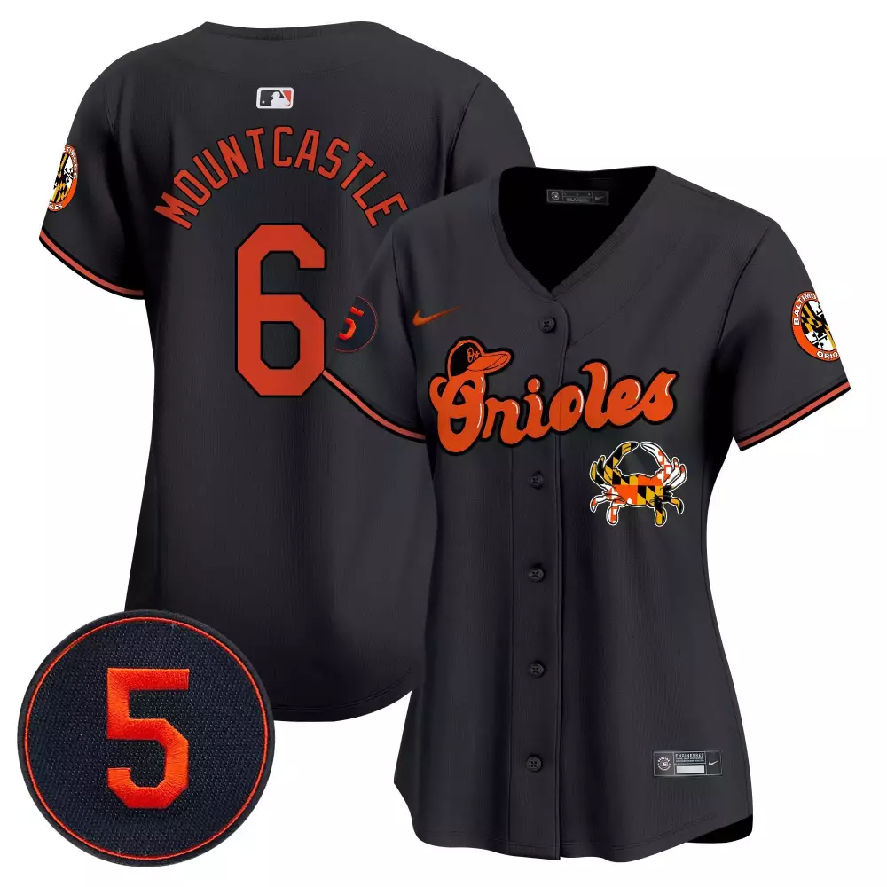 Ryan Mountcastle 6 Orioles Jersey Black City Connect Baltimore Crab Women Orange