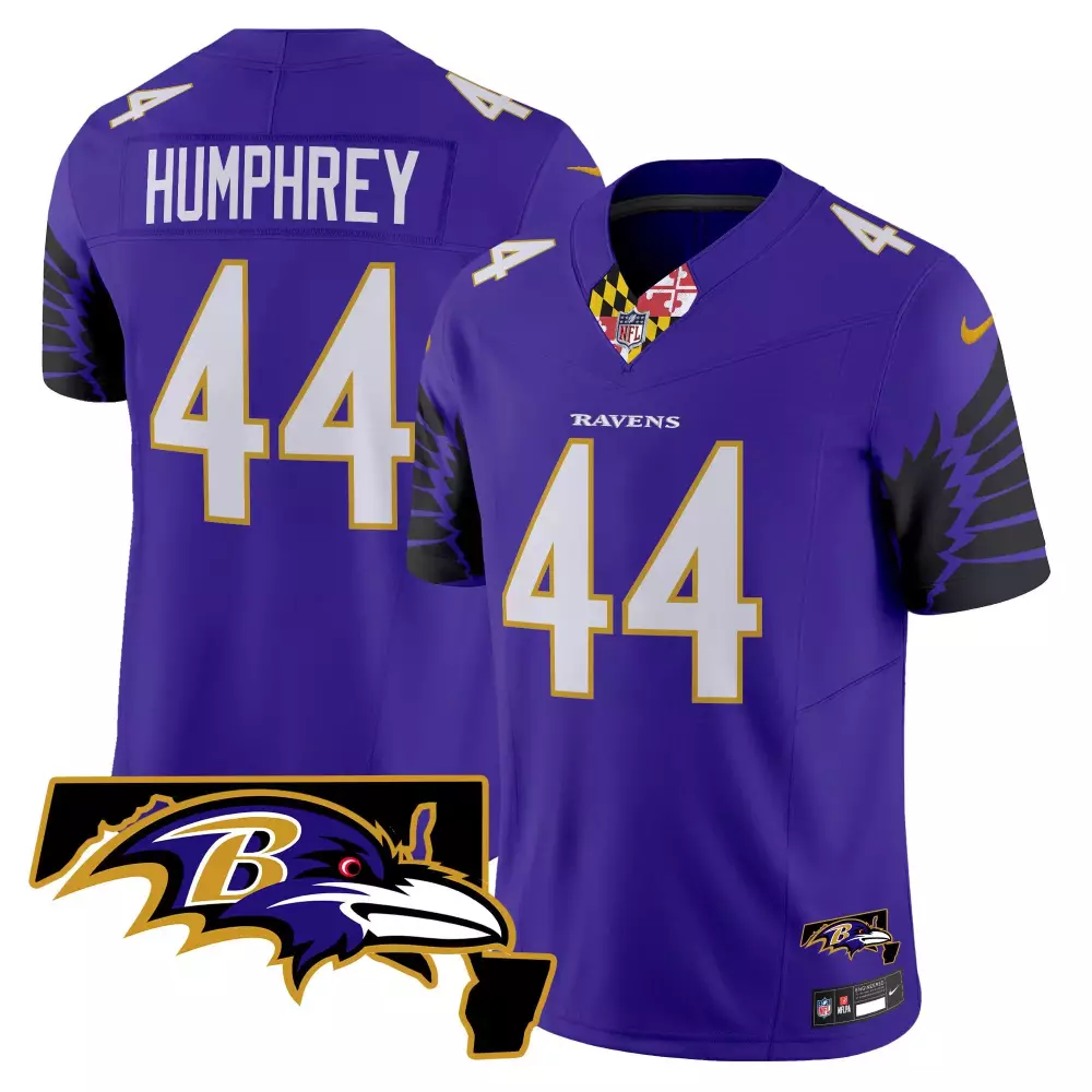 Marlon Humphrey 44 Ravens Jersey Purple Men Standard White Gold Black Vapor Limited