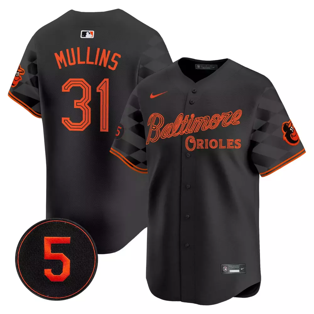 Cedric Mullins 31 Jersey Black City Connect Baltimore Orioles Men Custom Design Orange