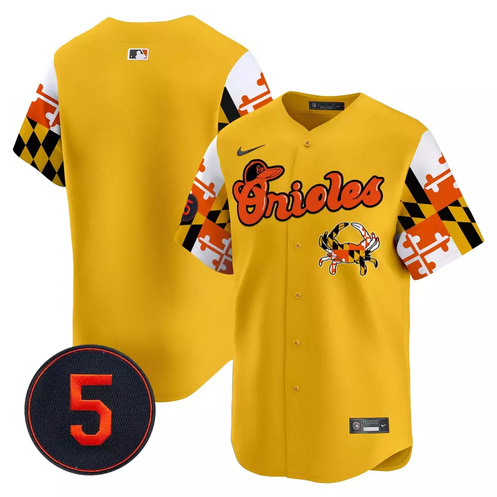 Randal Grichuk 15 Orioles Jersey Yellow City Connect Maryland Flag 2023 Men Alternate