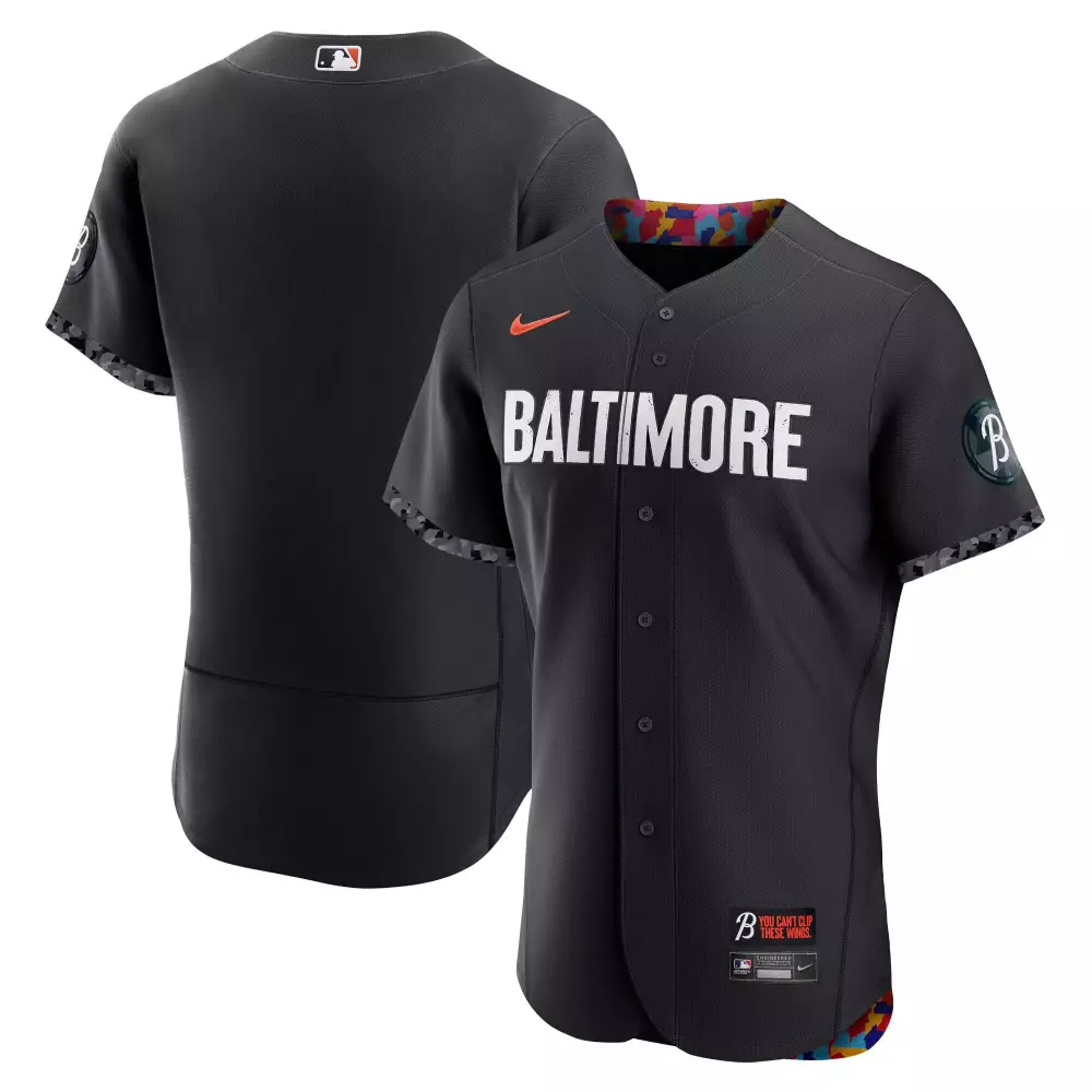 Baltimore Orioles Jersey Black City Connect Men White Orange Multi-color All Stitched