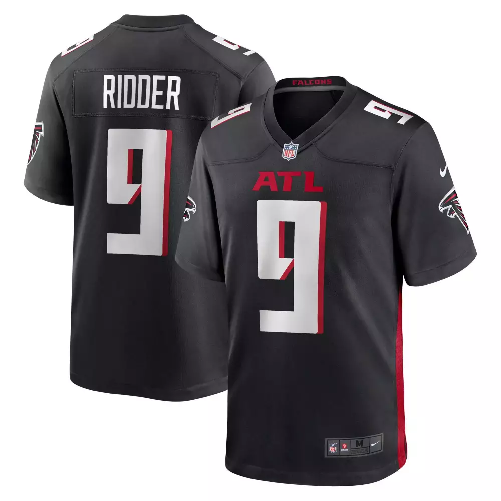 Desmond Ridder 9 Falcons Jersey Black Men NFL Red White Game All Stitched