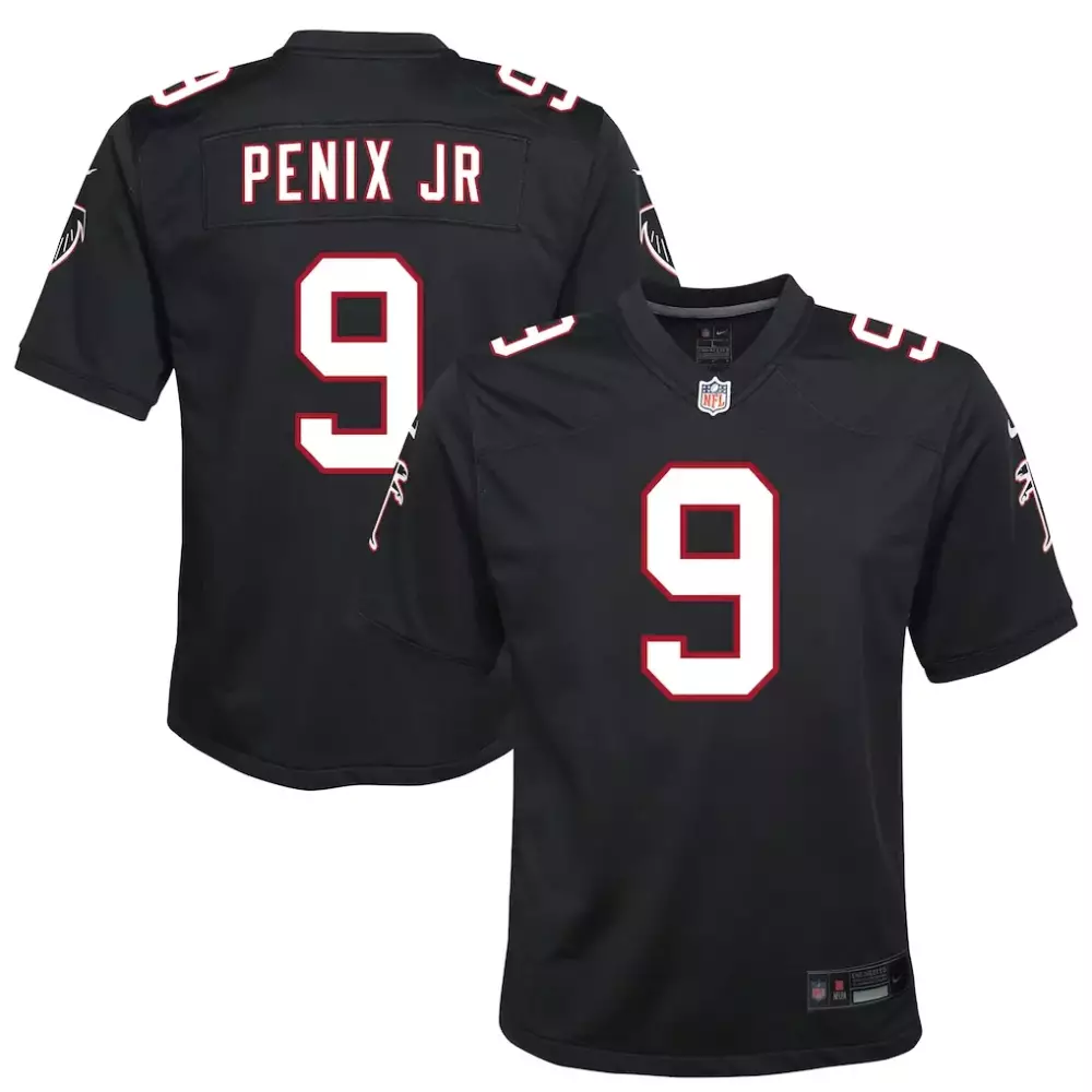 Michael Penix Jr. 9 Jersey Black Atlanta Falcons Men White Red Alternate Game