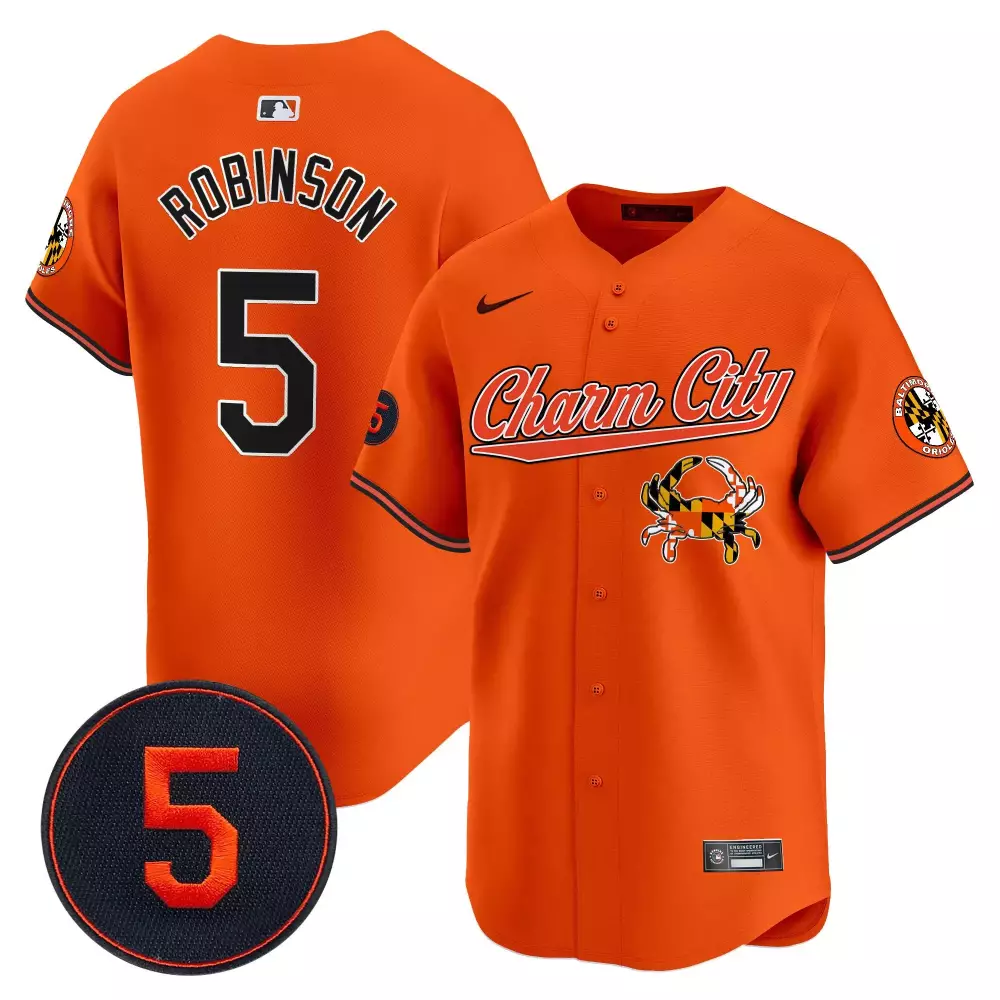 Brooks Robinson 5 Jersey Orange City Connect Baltimore Orioles Charm Men Alternate