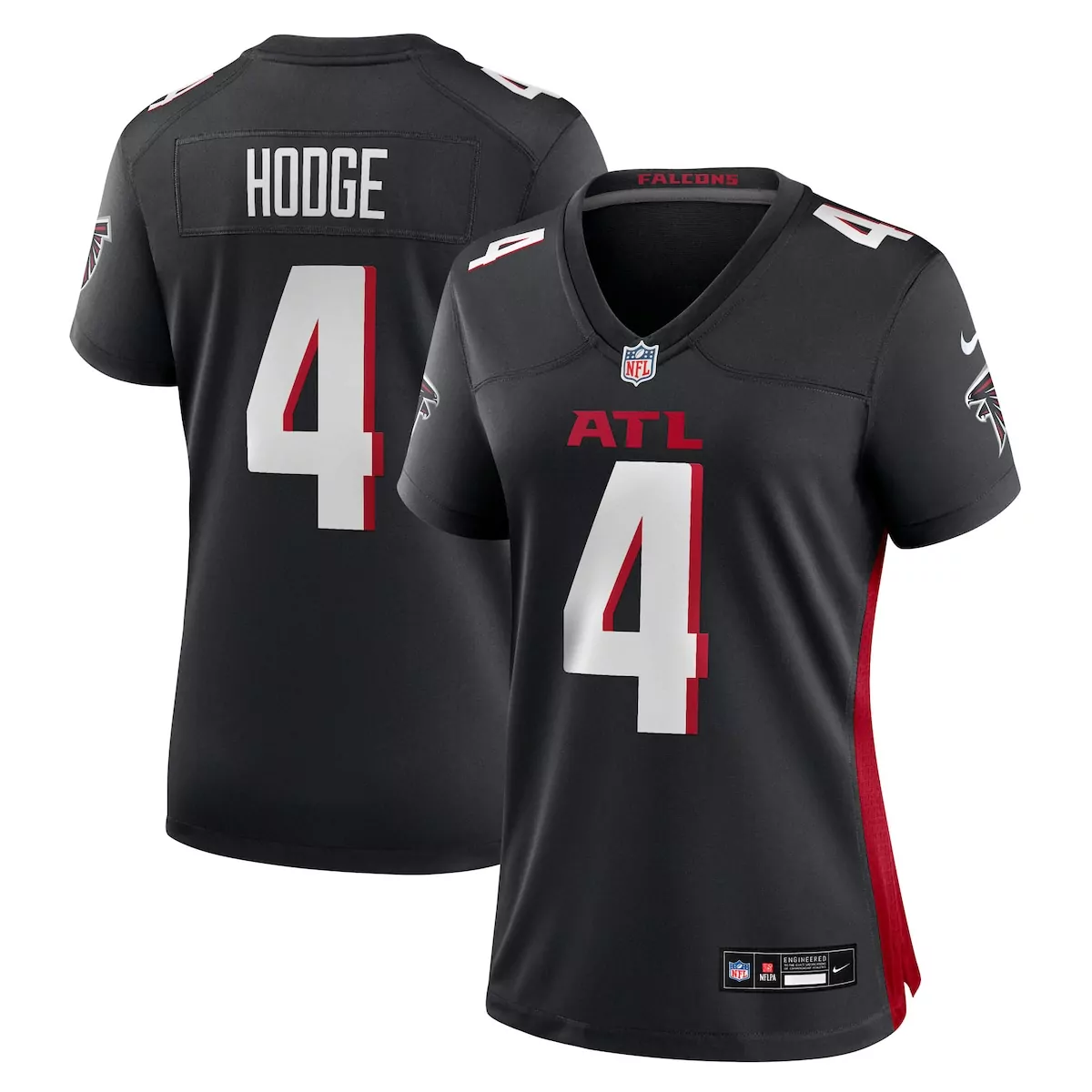 Preston Hodge 4 Falcons Jersey Black Women Player Red Game