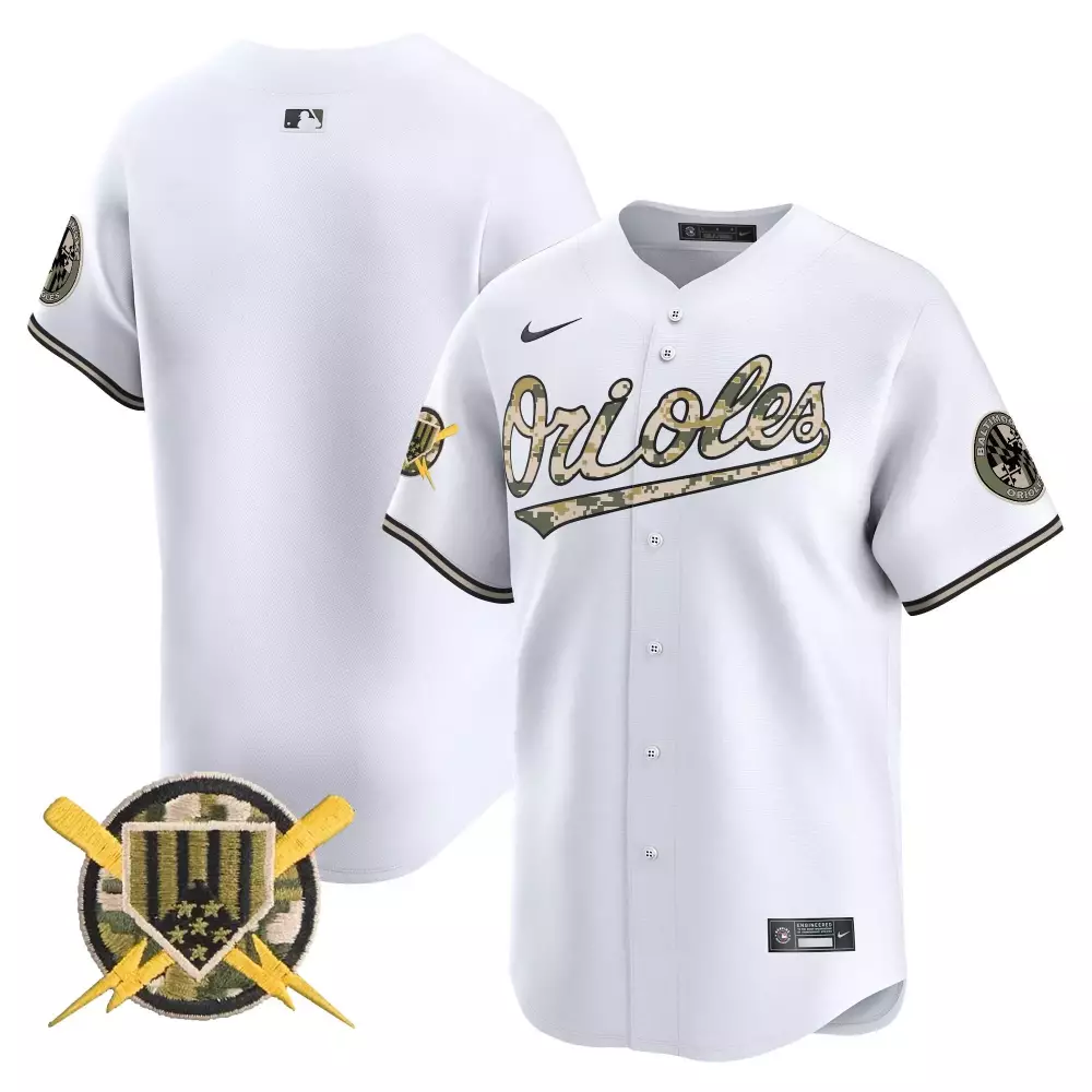 Custom Baltimore Orioles Jersey White Military Appreciation Camouflage Alternate