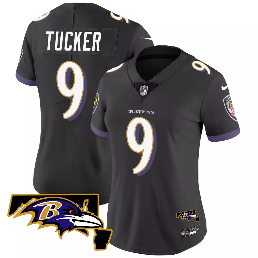 Justin Tucker 9 Ravens Jersey Black Official Purple White Vapor Limited All Stitched