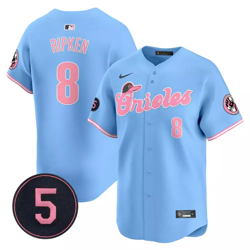 Cal Ripken 8 Orioles Jersey Blue Baltimore Men Alternate Pink Unisex Vapor Premier