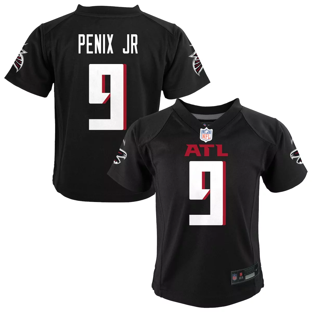 Michael Penix 9 Atlanta Falcons Jersey Black Kids Replica Red White Game