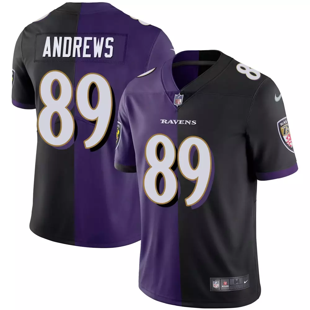 Mark Andrews 89 Ravens Jersey Black Men Split Design Purple Vapor All Stitched