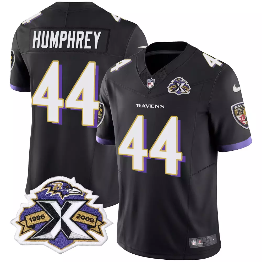 Marlon Humphrey 44 Ravens Jersey Black 1996-2008 Anniversary Men Purple White All