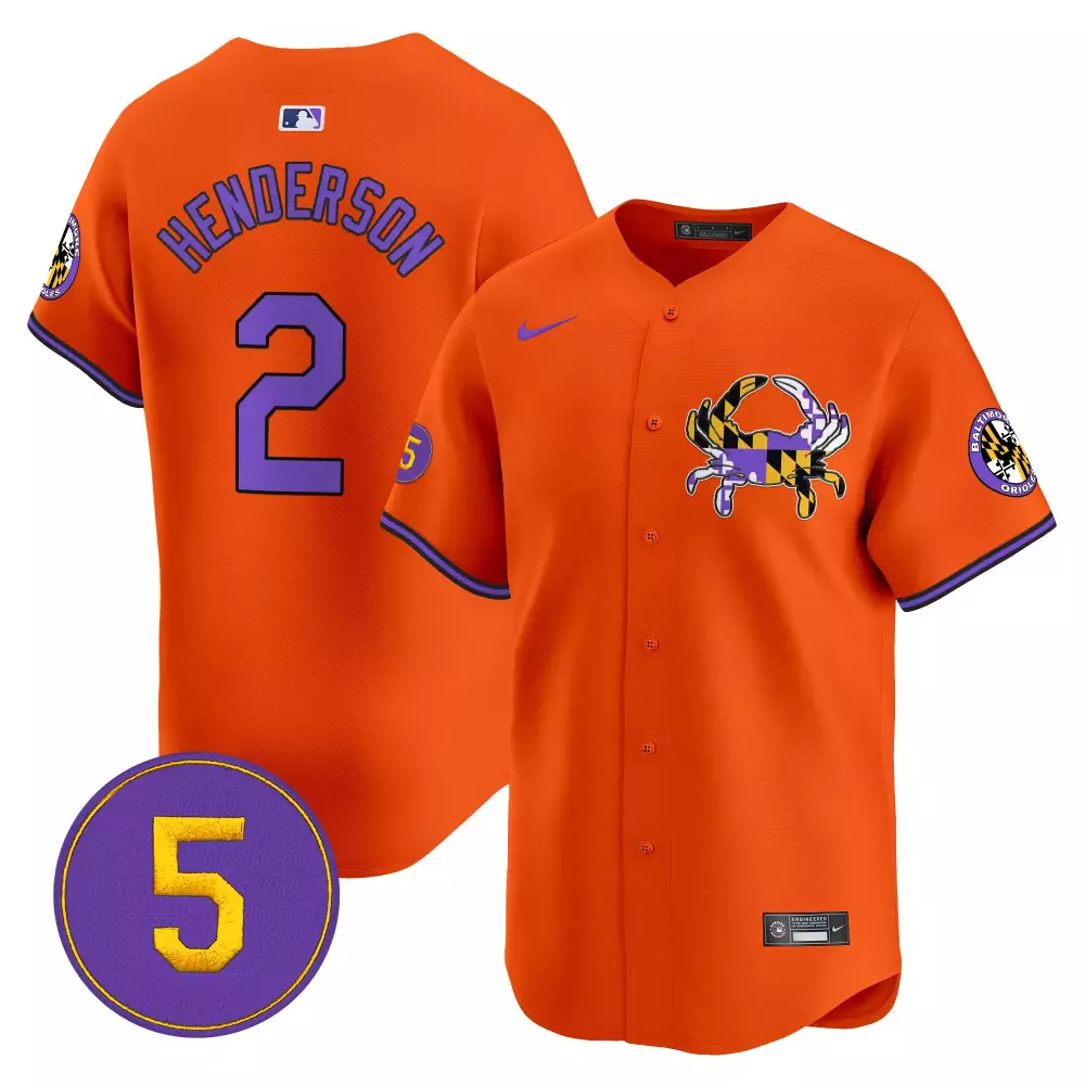 Gunnar Henderson 2 Jersey Orange Baltimore Orioles Men Purple Blue Vapor Premier