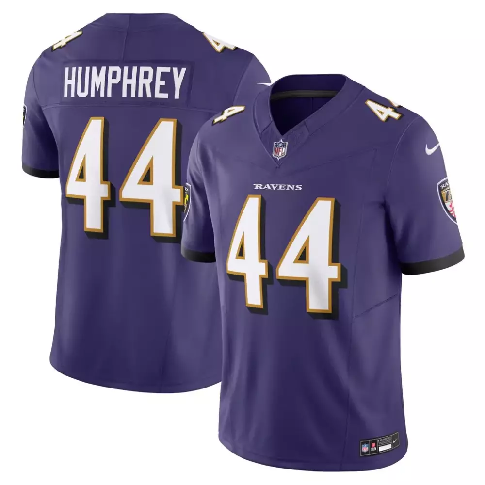Marlon Humphrey 44 Ravens Jersey Purple Men White Black Gold Vapor Limited