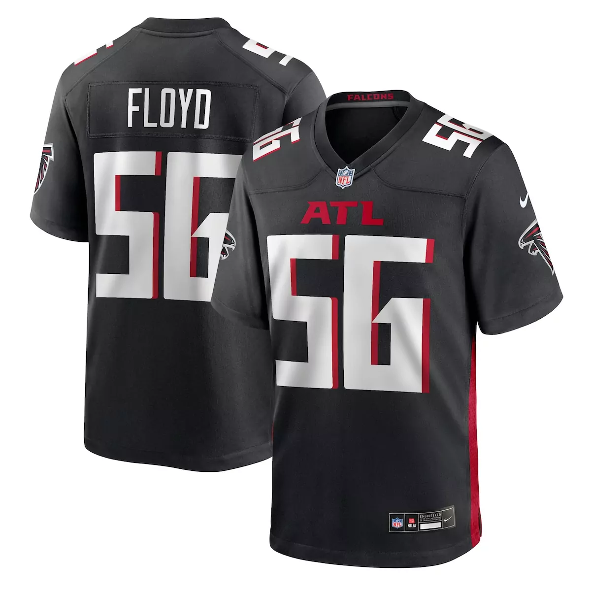 Leonard Floyd 56 Atlanta Falcons Jersey Black Men Replica White Red Game
