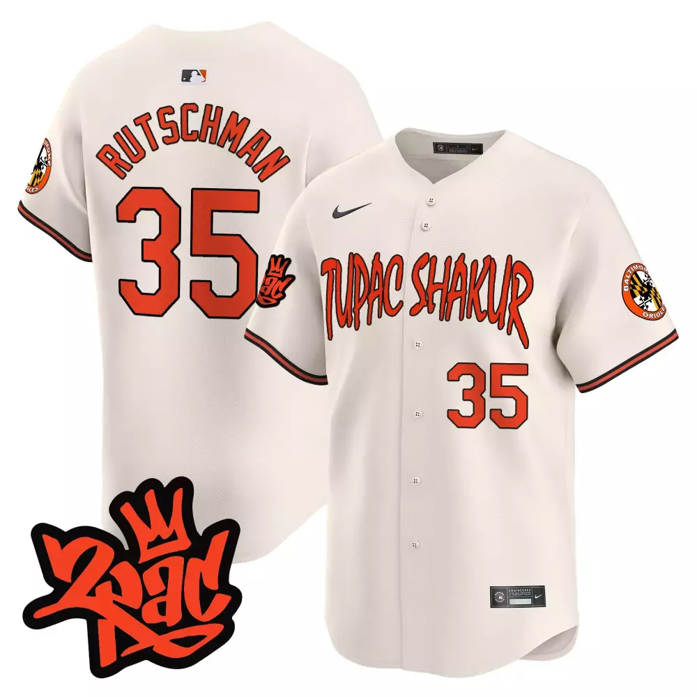 Adley Rutschman 35 Jersey Cream Tupac Shakur Baltimore Orioles 2023 Men Alternate