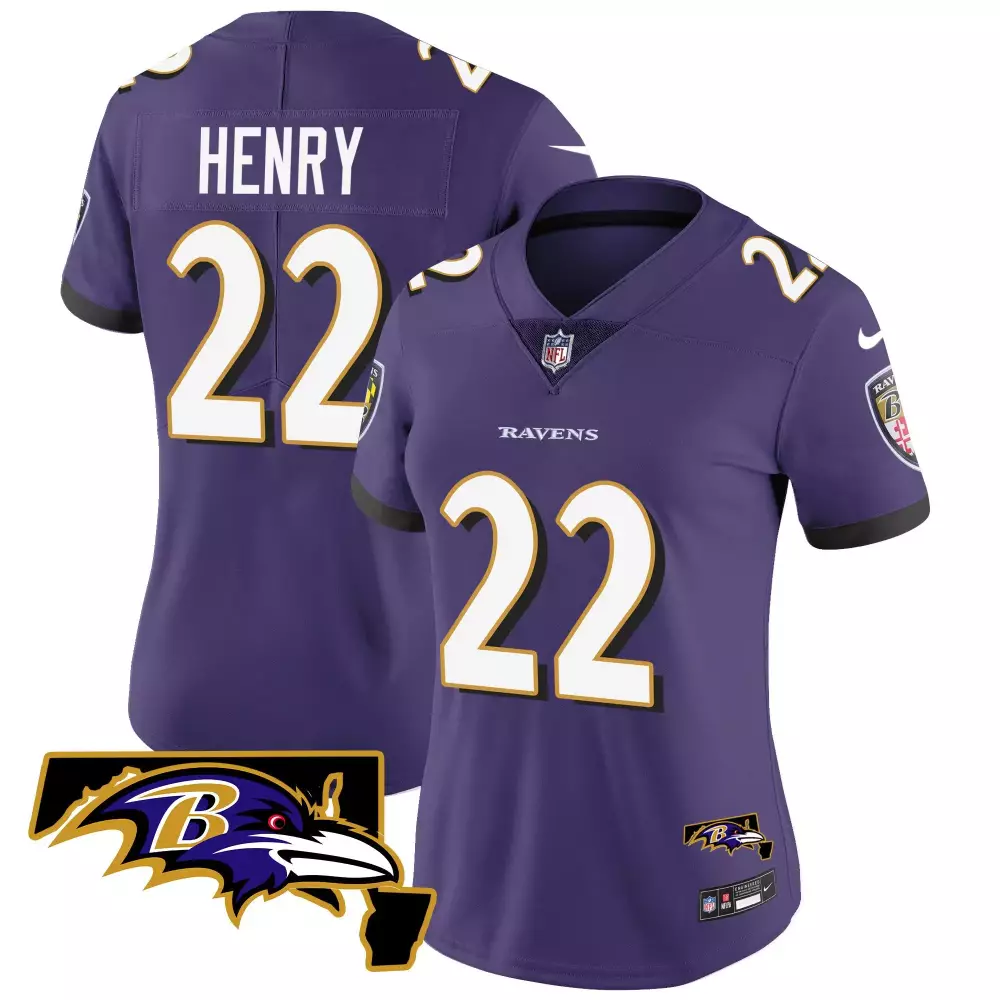 Henry 22 Ravens Jersey Purple Men White Black Vapor Limited All Stitched