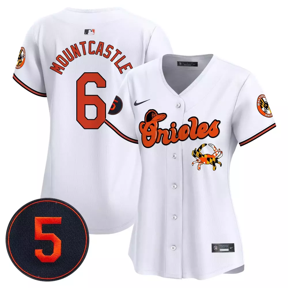 Ryan Mountcastle 6 Orioles Jersey White Crab Men Orange Black Vapor Premier Limited