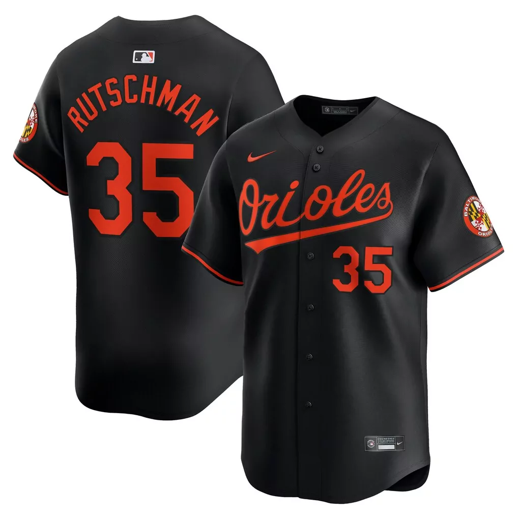Adley Rutschman 35 Orioles Jersey Black City Connect Men Orange Alternate Limited