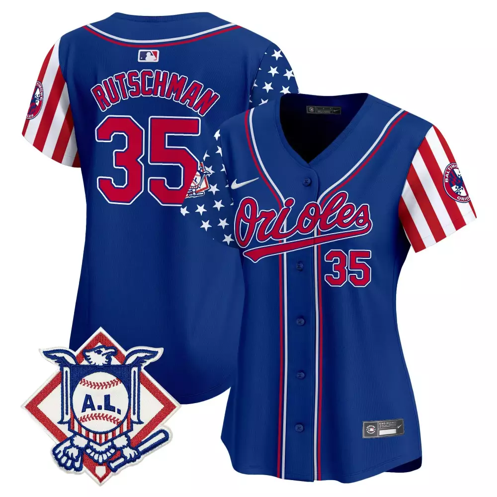 Adley Rutschman 35 Orioles Jersey Blue Al Men Split Design Red White Vapor Premier