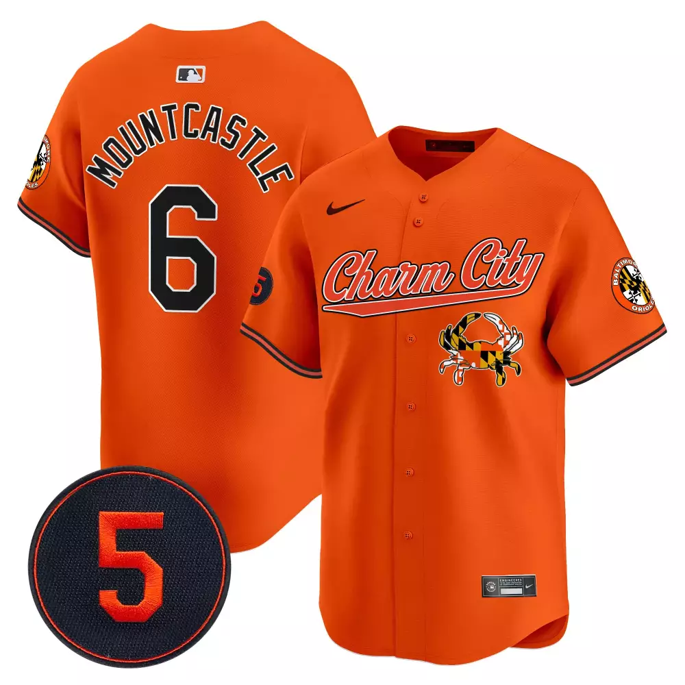 Ryan Mountcastle 6 Jersey Orange City Connect Baltimore Orioles Charm Crab Men Split Design