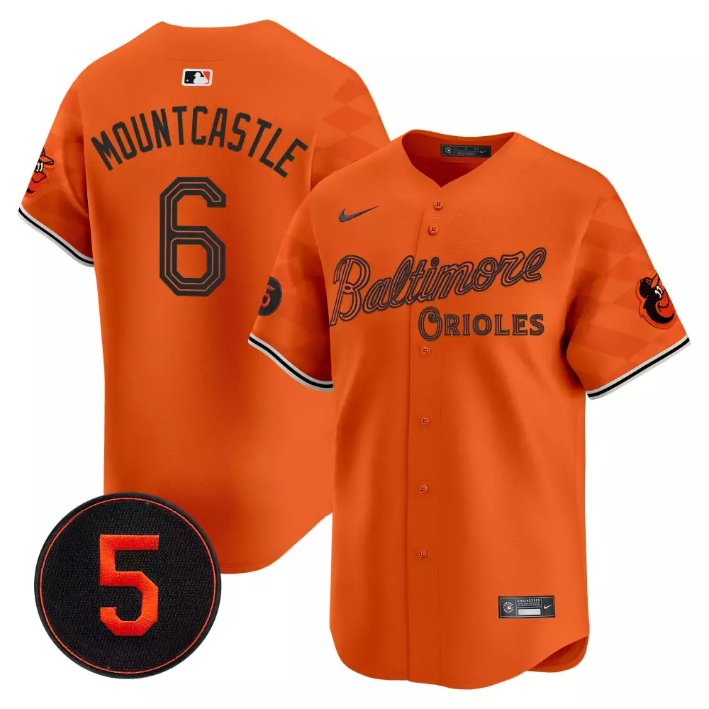 Ryan Mountcastle 6 Jersey Orange Baltimore Orioles Men Black White Vapor Premier