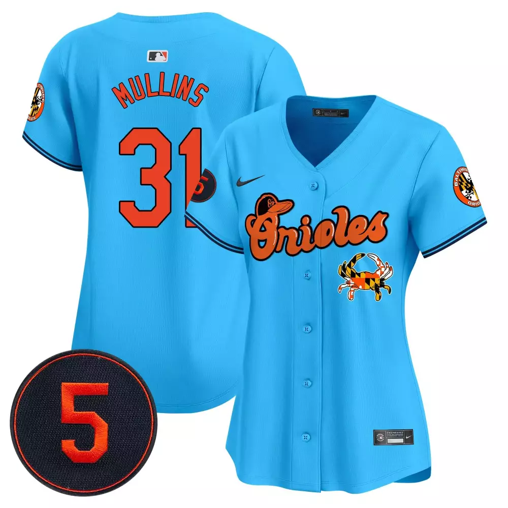 Cedric Mullins 31 Orioles Jersey Blue City Connect Baltimore Team Maryland Flag Crab