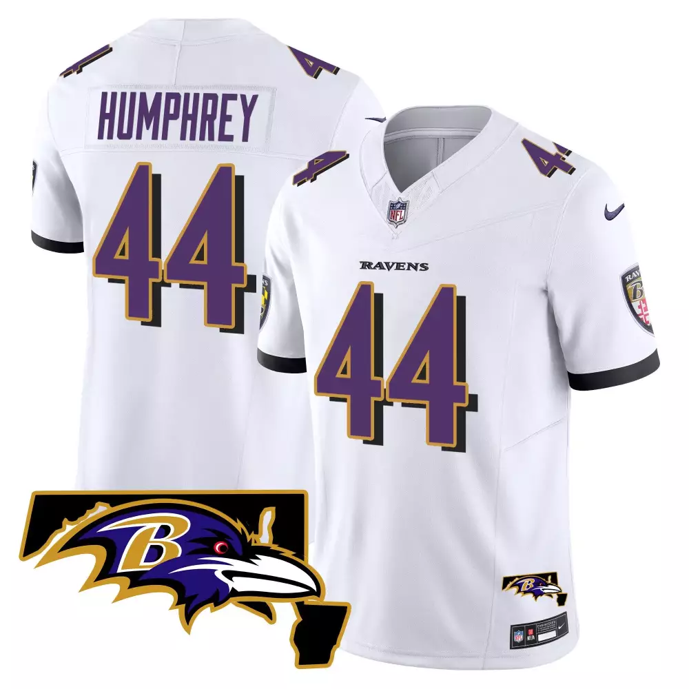 Marlon Humphrey 44 Ravens Jersey White Men Player Alternate Purple Black Vapor Limited
