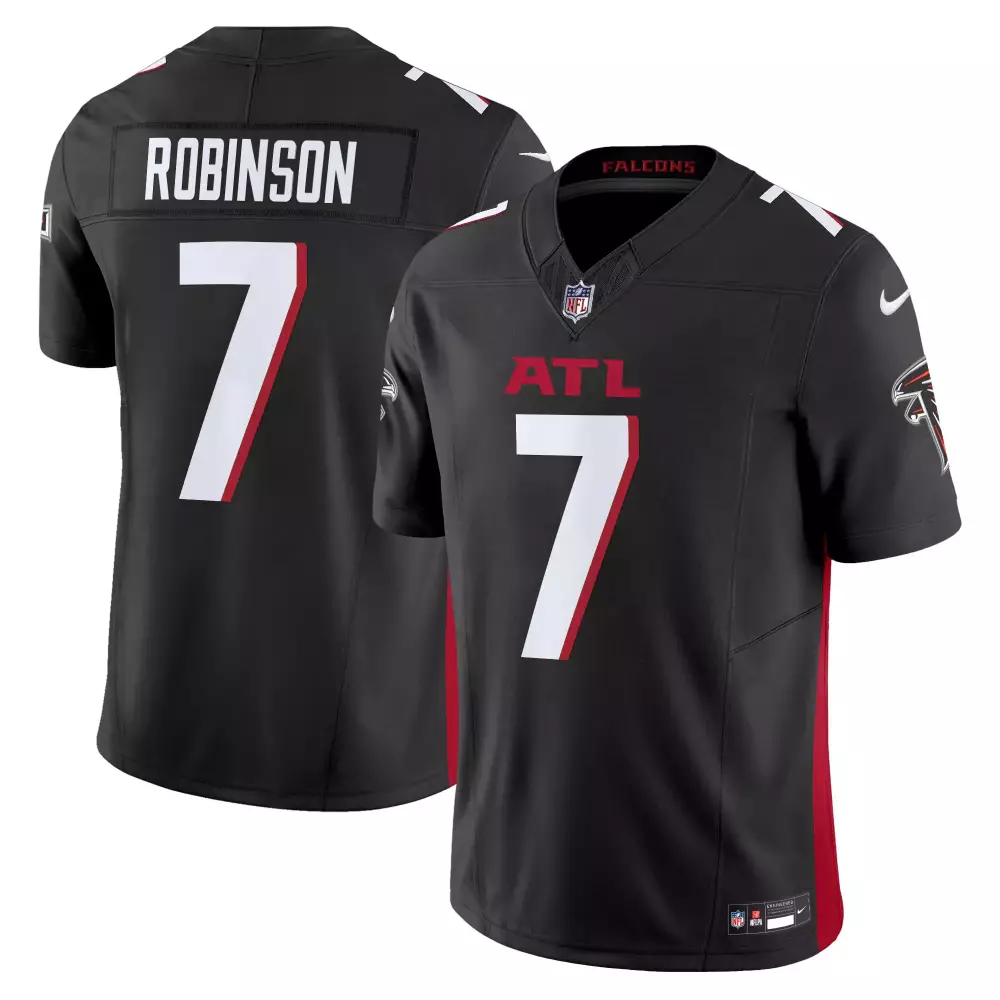 Bijan Robinson 7 Falcons Jersey Black Men Replica White Red Vapor Limited All Stitched