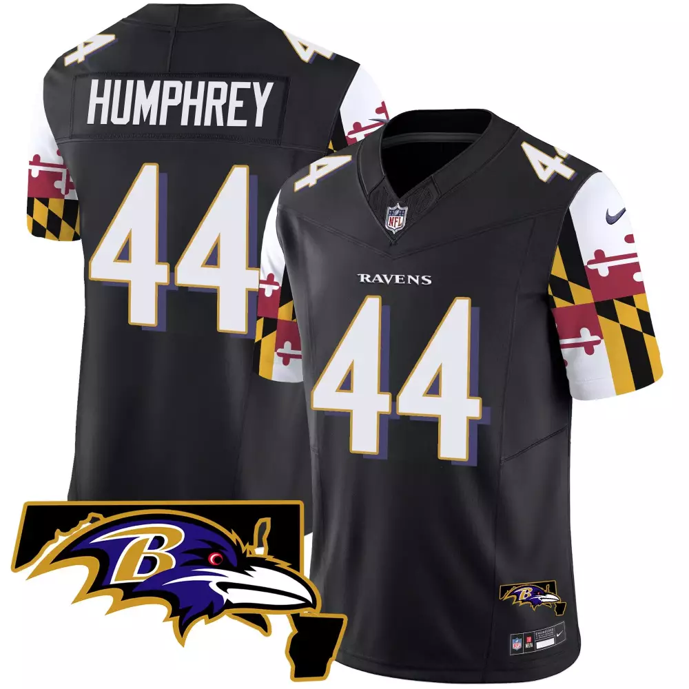 Marlon Humphrey 44 Ravens Jersey Black State Flag Men Player Alternate Split Design