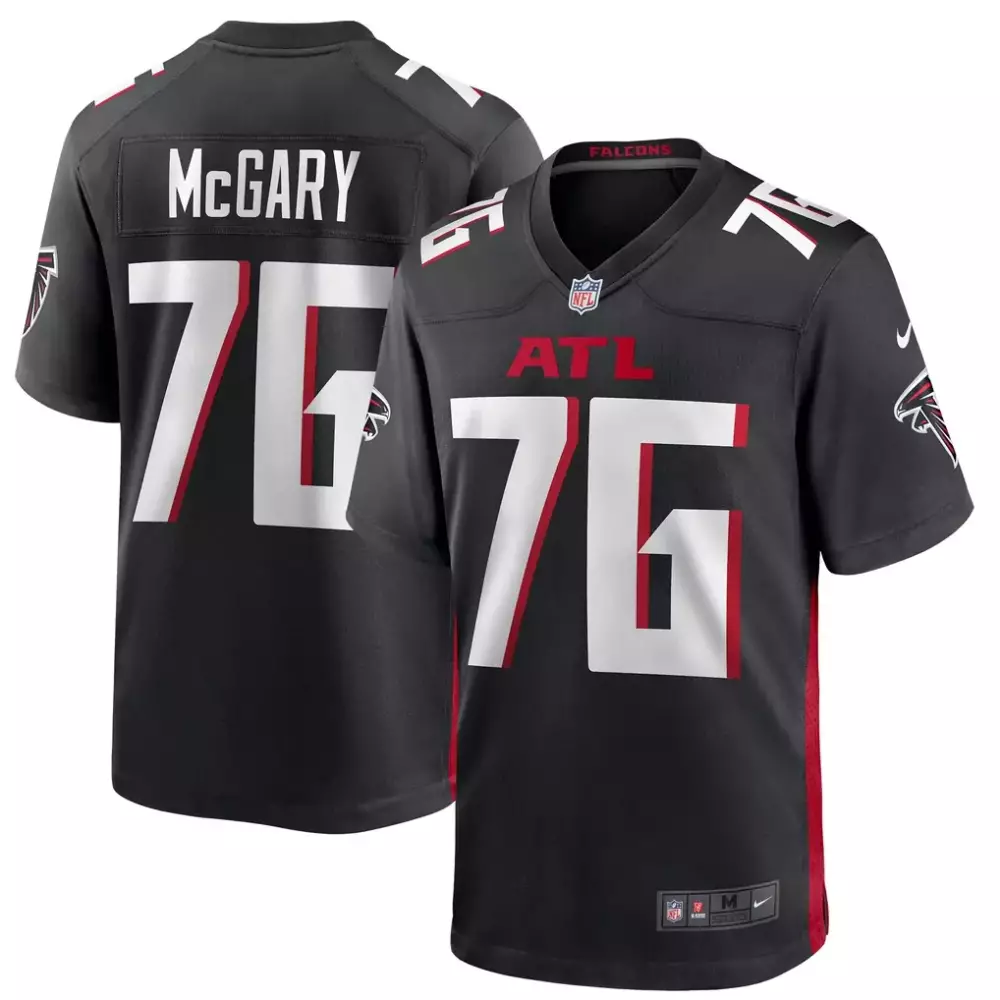 Kaleb Mcgary 76 Falcons Jersey Black Men White Red Game