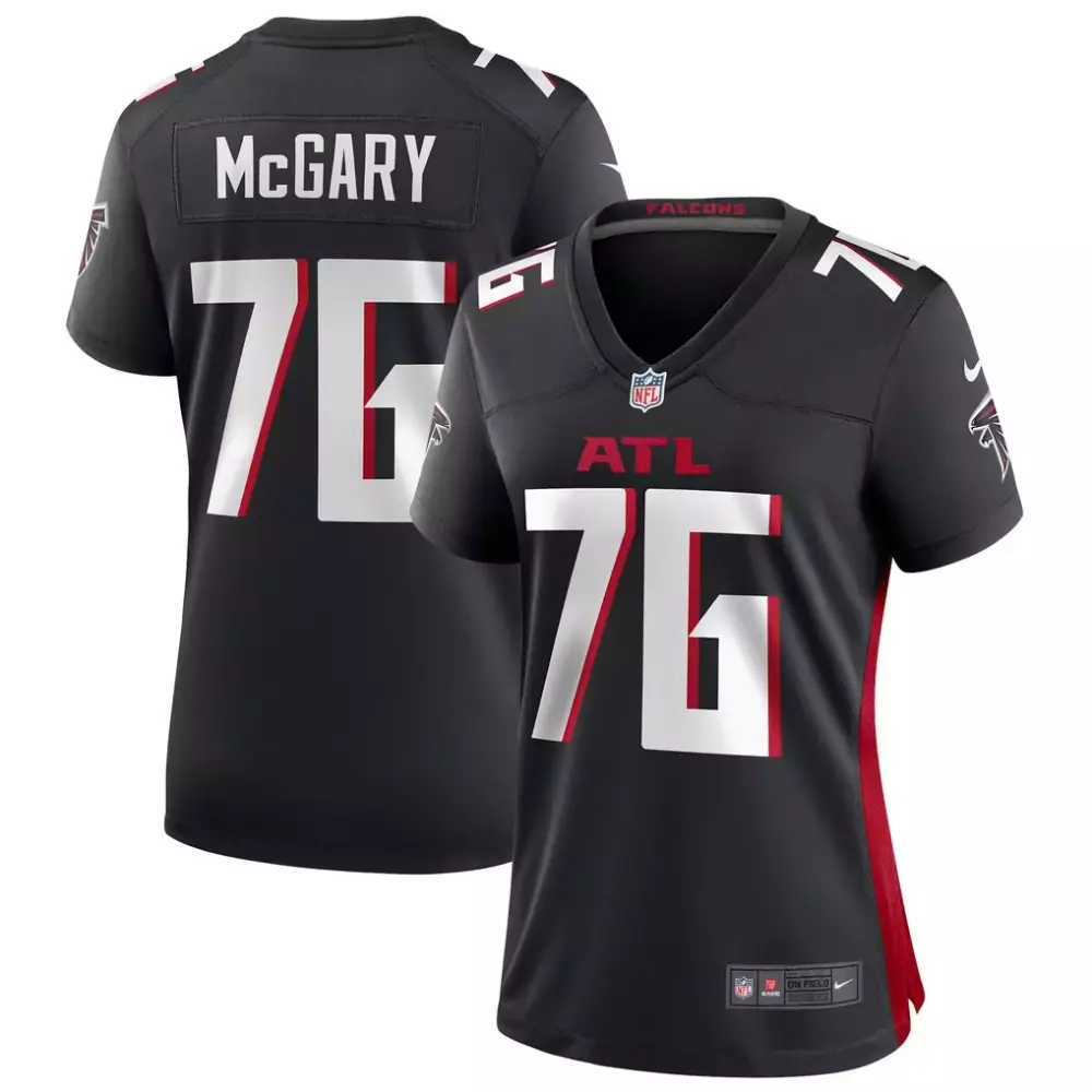 Kaleb Mcgary 76 Falcons Jersey Black Men Standard Red White Game