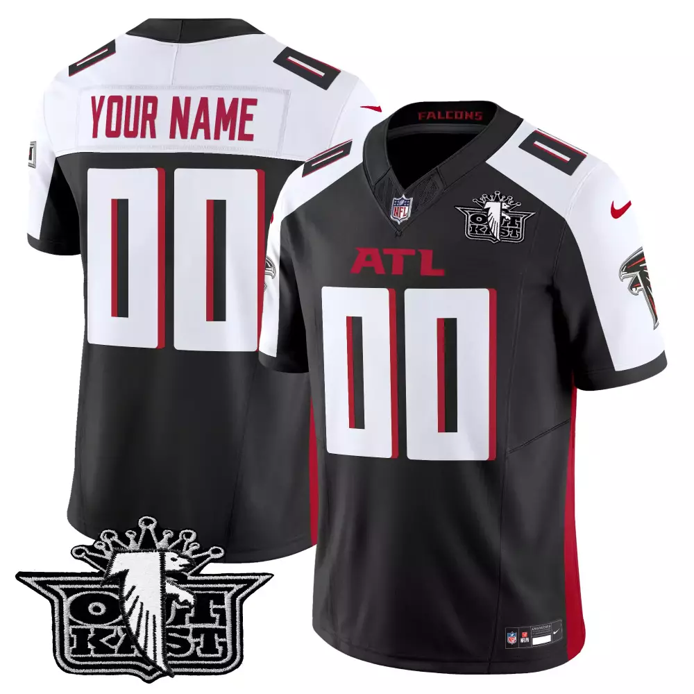 Custom Atlanta Falcons Jersey Black Off-white Atl Men White Red Alternate Vapor Limited