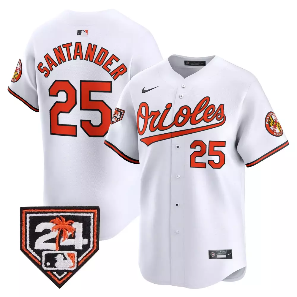 Anthony Santander 25 Orioles Jersey White Baltimore City Connect Men Orange Black