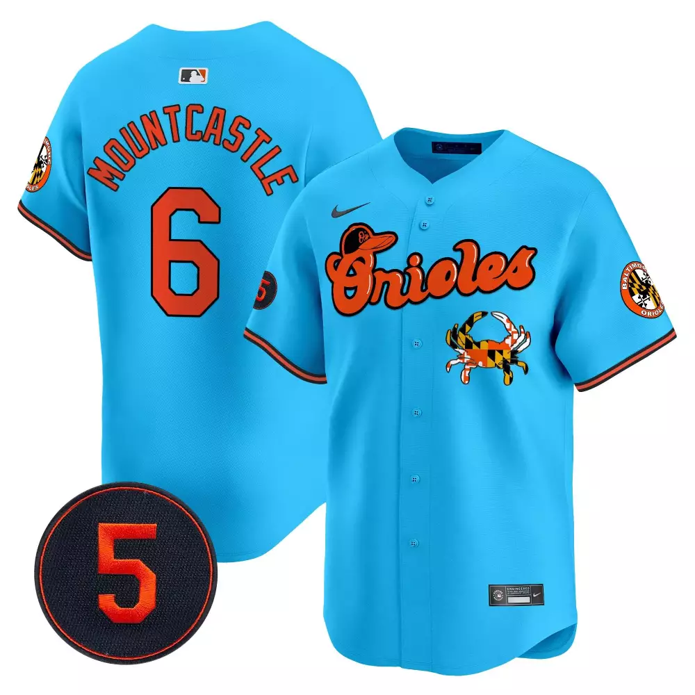 Ryan Mountcastle 6 Orioles Jersey Blue City Connect Maryland Flag Crab Men Alternate