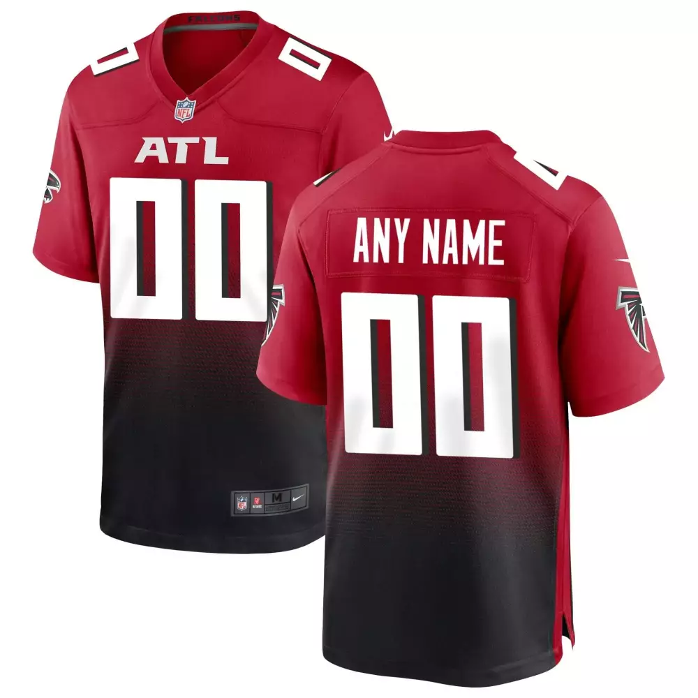 Atlanta Falcons Jersey Red Men Gradient Custom Design Black Collection All Stitched