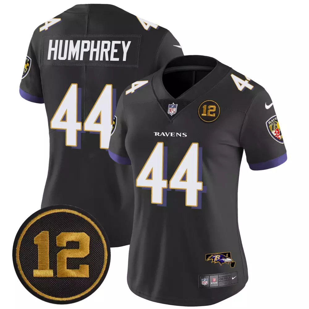 Marlon Humphrey 44 Ravens Jersey Black Circular Equipment Women Official Purple White