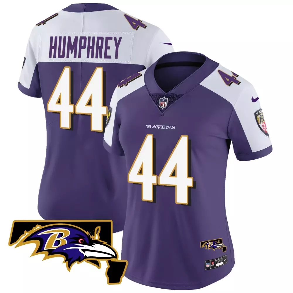 Marlon Humphrey 44 Ravens Jersey Purple Women Standard White Gold Alternate Vapor