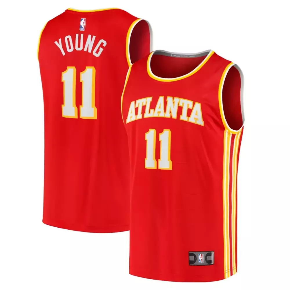 Trae Young 11 Atlanta Hawks Jersey Red Men Standard Yellow White Icon