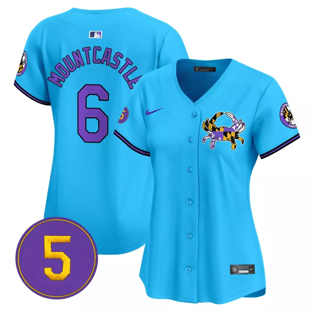 Ryan Mountcastle 6 Jersey Light Blue City Connect Baltimore Orioles Crab 2024 Women