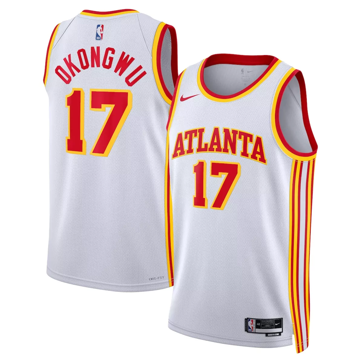 Onyeka Okongwu 17 Atlanta Hawks Jersey White Men Red Yellow Unisex