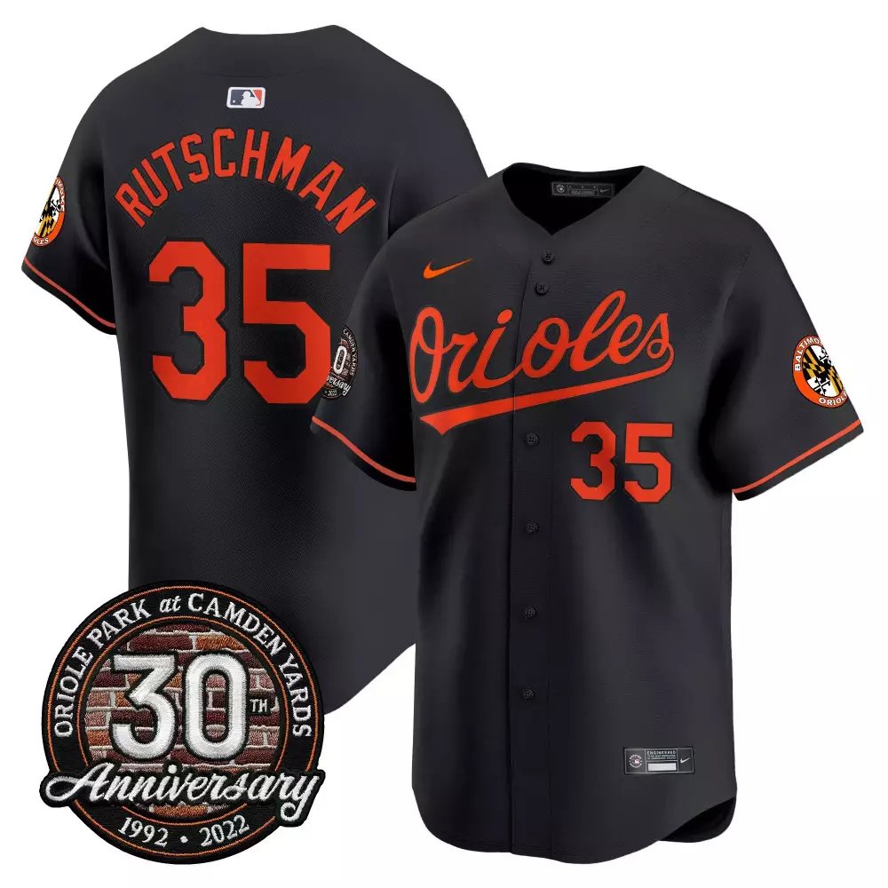 Adley Rutschman 35 Orioles Jersey Black Men Orange Anniversary Vapor Premier Limited