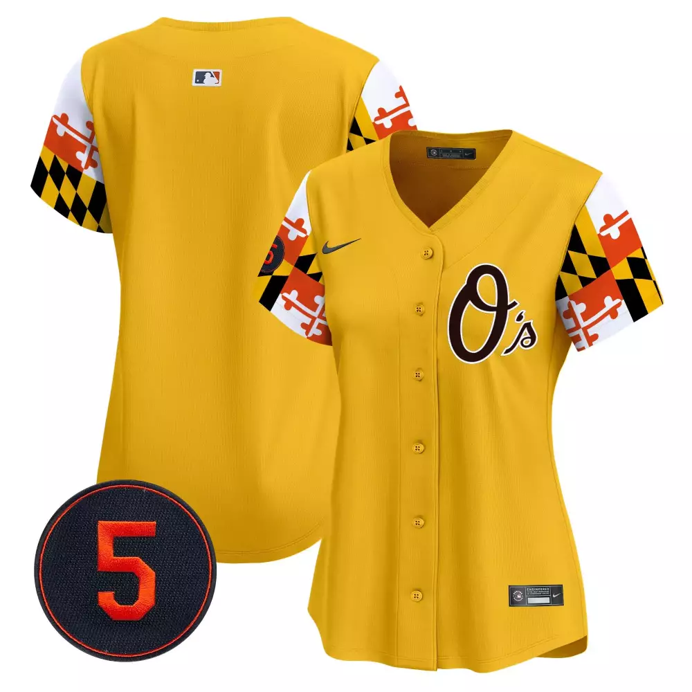 Adley Rutschman 35 Jersey Yellow City Connect Baltimore Orioles Women Alternate Split Design