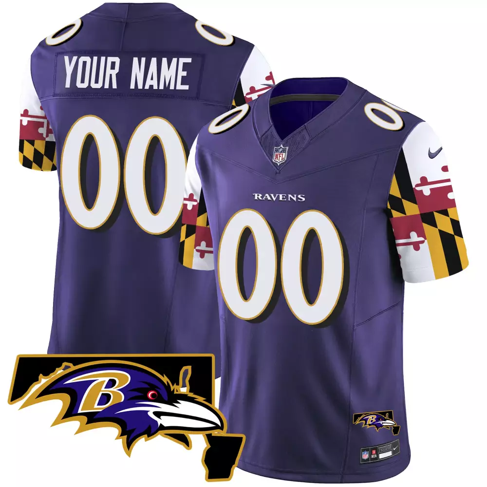 Custom Baltimore Ravens Jersey Purple Men White Yellow Black Red Maroon Vapor Limited