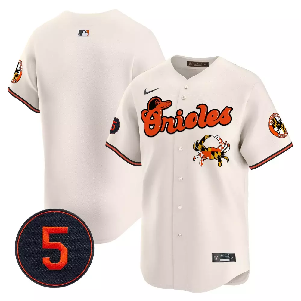 Jones 5 Orioles Jersey Cream City Connect Baltimore Crab Team Men Custom Design Orange