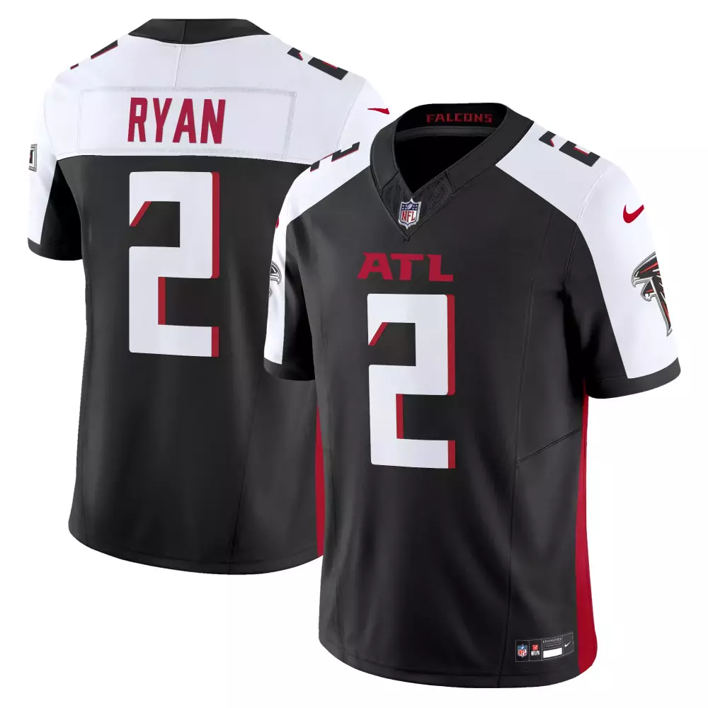 Matt Ryan 2 Falcons Jersey Black Men White Red Alternate Vapor Limited All Stitched