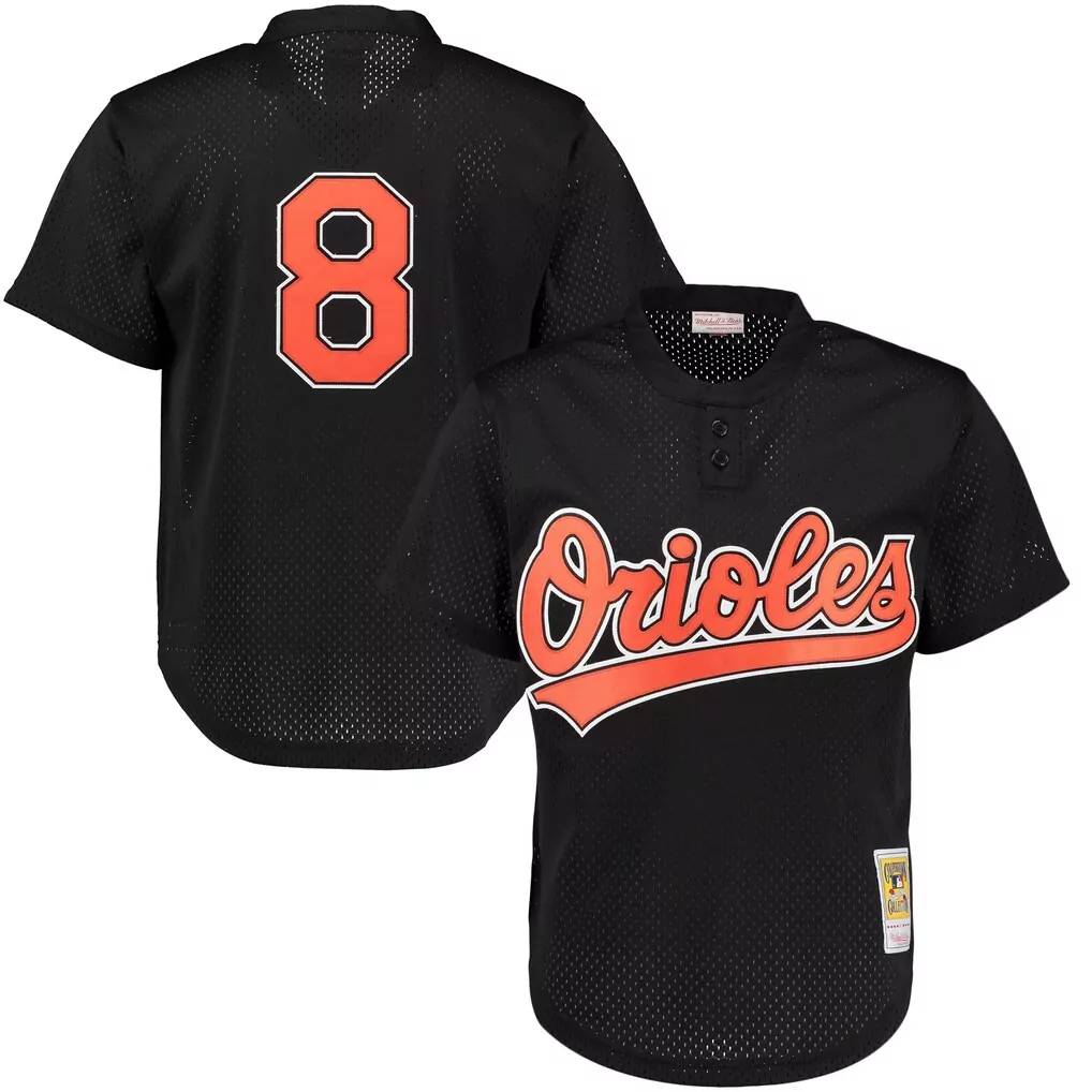Cal Ripken 8 Baltimore Orioles Jersey Black Orange White Cooperstown