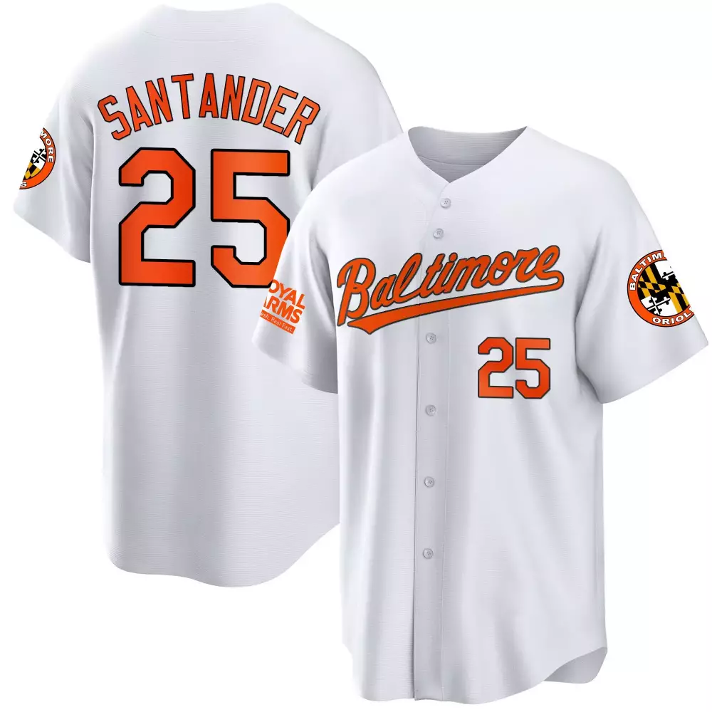 Anthony Santander 25 Jersey White Baltimore Orioles Royal Arms Men Orange Black Yellow